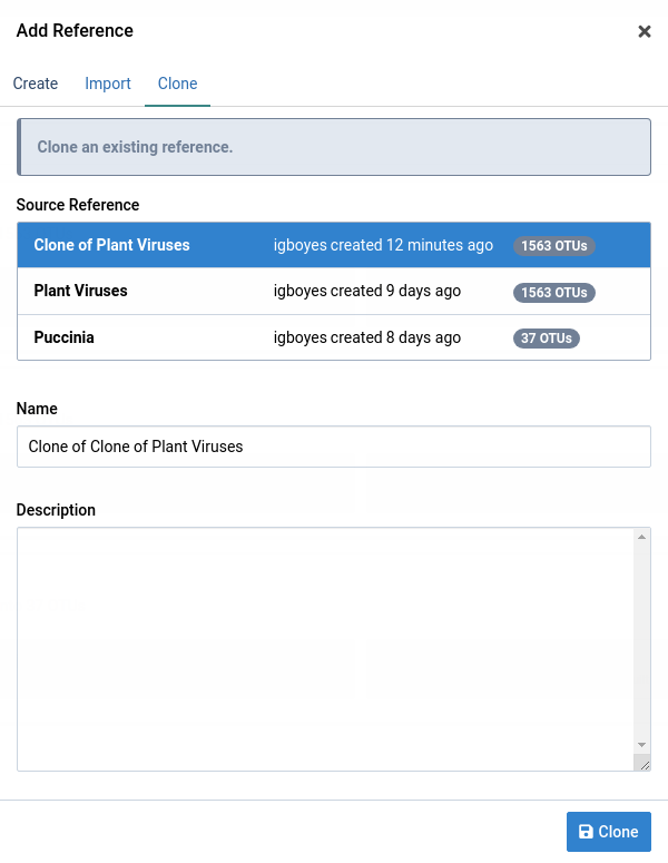 Cloning shortcut tab