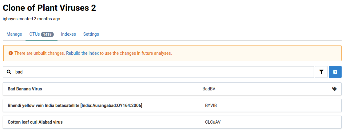 New OTU in modified state