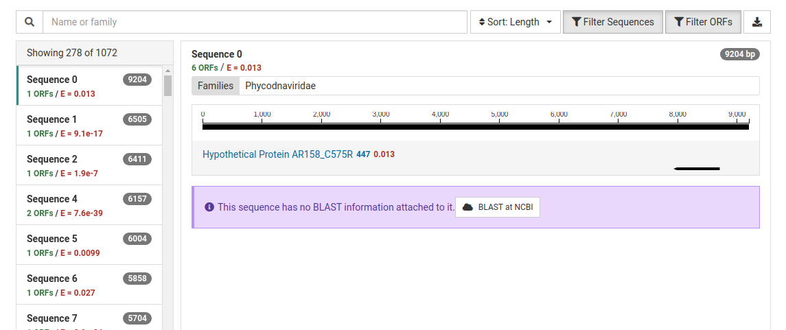 NuVs analysis page