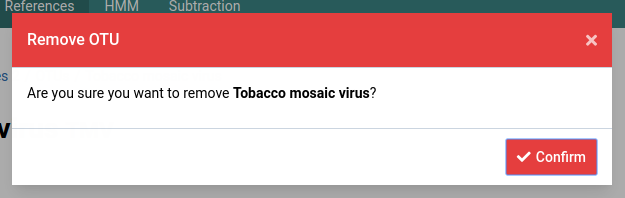 Confirm removal of OTU