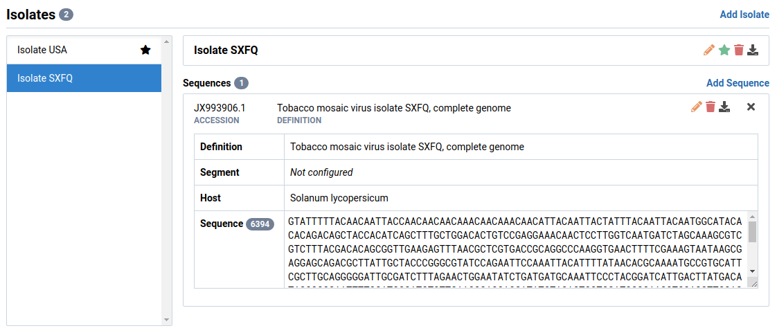 Sequence Record