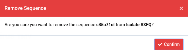 Confirm removal of the sequence